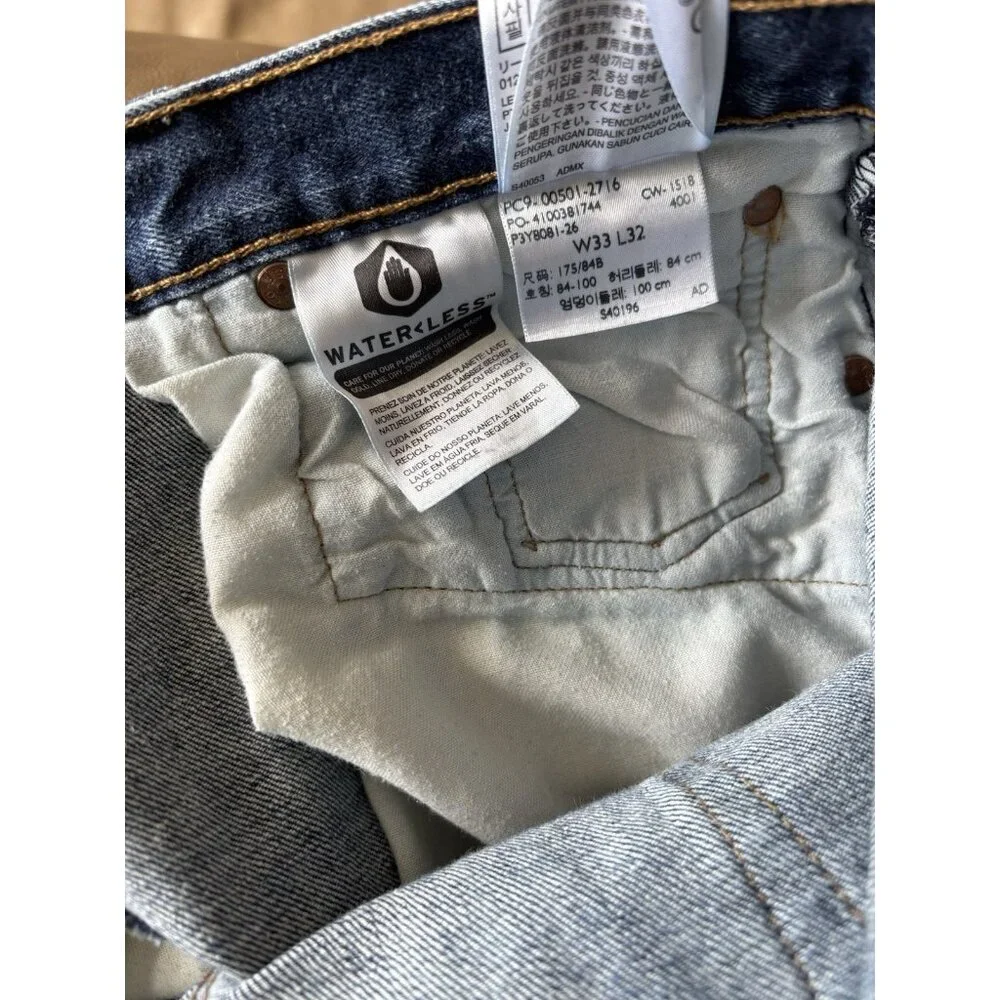 Levi's 501 Men Pants 33X32 Denim Original‎ Fit Straight Button Fly (waist 32)